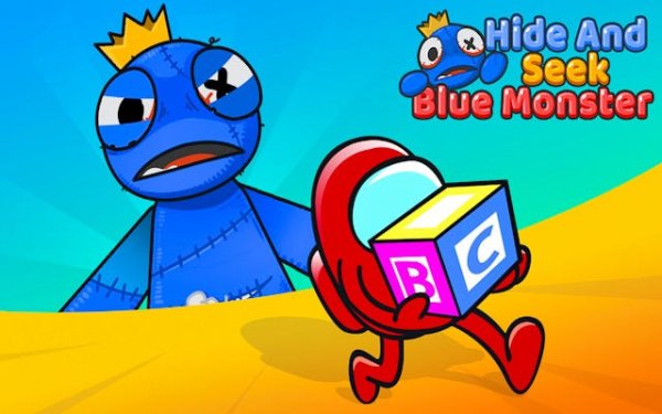 Hide And Seek: Blue Monster - Dodge & Puzzle Game
